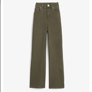 Express High Waist Wide Leg Green Jeans Size 6